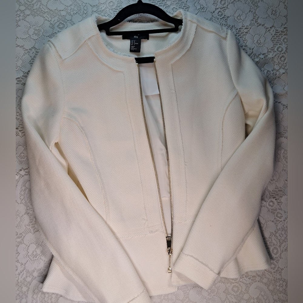 NWT H&M White JACKET Size 8 - Picture 6 of 16